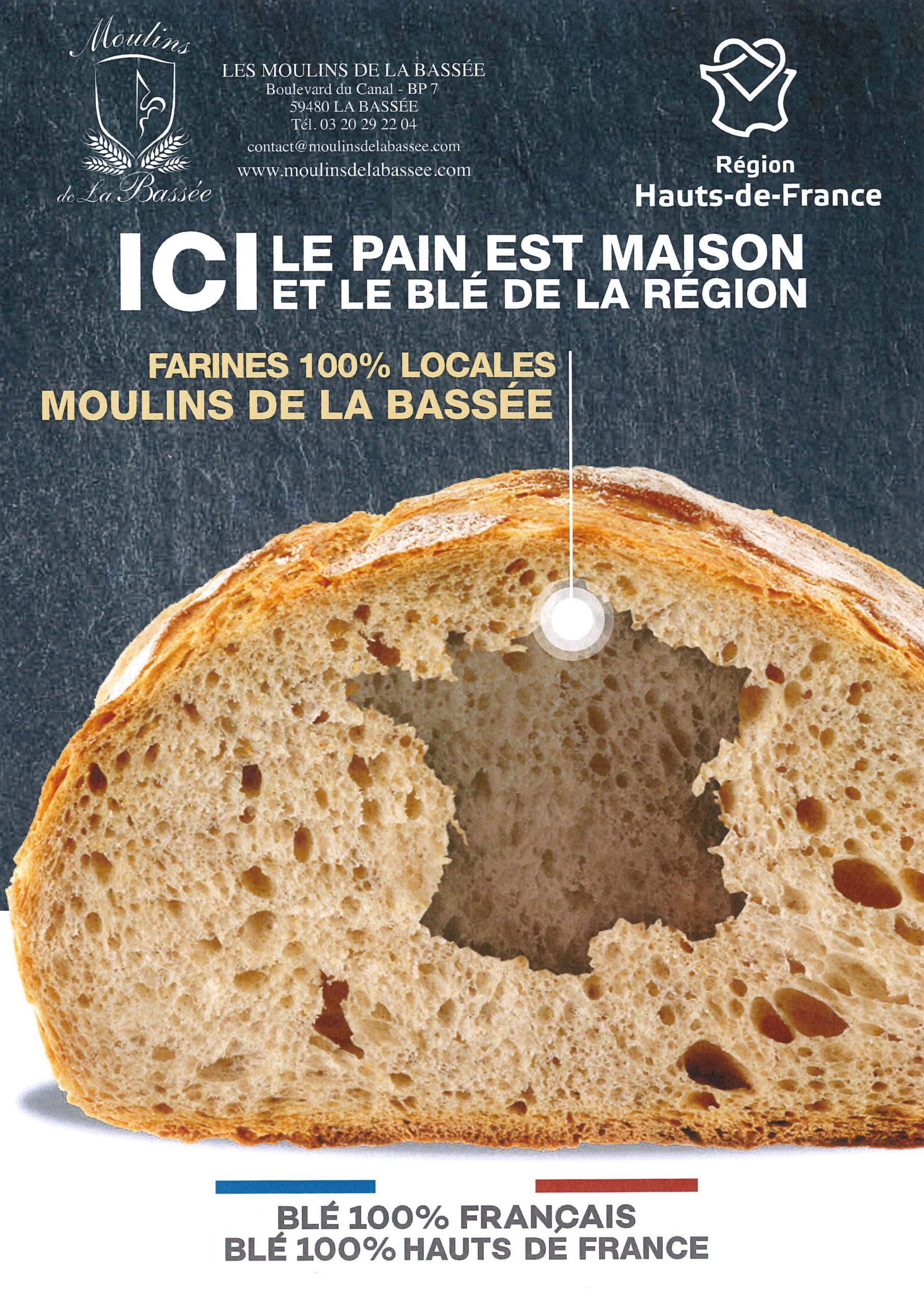 Affiche "ICI Le Pain Est Maison Et Le Blé De La Région"